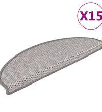 Treppenmatten Selbstklebend Sisal-Look 15 Stk. 65x21x4 Platina