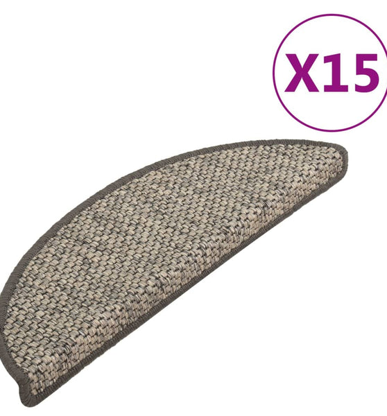 Treppenmatten Selbstklebend Sisal 15 Stk. 65x21x4 cm Anthrazit