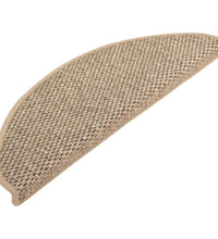 Treppenmatten Selbstklebend Sisal 15 Stk. 65x21x4cm Dunkelbeige