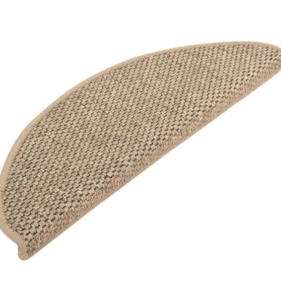 Treppenmatten Selbstklebend Sisal 15 Stk. 65x21x4cm Dunkelbeige