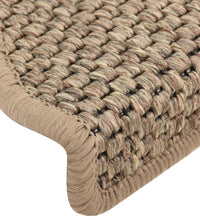 Treppenmatten Selbstklebend Sisal 15 Stk. 65x21x4cm Dunkelbeige