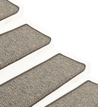 Treppenmatten Selbstklebend Sisal 15Stk. 65x21x4cm Grau & Beige