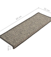 Treppenmatten Selbstklebend Sisal 15Stk. 65x21x4cm Grau & Beige