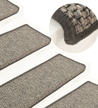 Treppenmatten Selbstklebend Sisal 15Stk. 65x21x4cm Grau & Beige