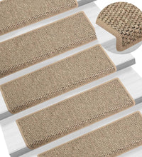 Treppenmatten Selbstklebend Sisal 15 Stk. 65x21x4cm Dunkelbeige