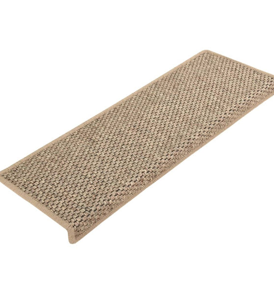 Treppenmatten Selbstklebend Sisal 15 Stk. 65x21x4cm Dunkelbeige