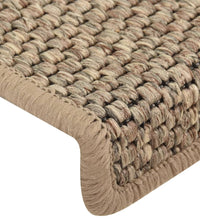 Treppenmatten Selbstklebend Sisal 15 Stk. 65x21x4cm Dunkelbeige