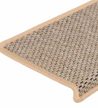 Treppenmatten Selbstklebend Sisal 15 Stk. 65x21x4 cm Hellbeige