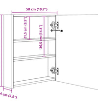 LED-Bad-Spiegelschrank Glänzendes Weiß 50x14x60 cm