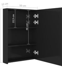 LED-Spiegelschrank fürs Bad Glänzend Schwarz 50x13x70 cm