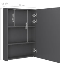 LED-Bad-Spiegelschrank Grau 50x13x70 cm