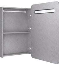 LED-Bad-Spiegelschrank Betongrau 60x11x80 cm