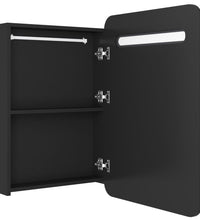 LED-Bad-Spiegelschrank Schwarz 60x11x80 cm