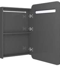 LED-Bad-Spiegelschrank Glänzendes Grau 60x11x80 cm