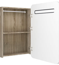 LED-Bad-Spiegelschrank Weiß und Eichen-Optik 60x11x80 cm