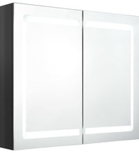 LED-Spiegelschrank fürs Bad Glänzend Schwarz 80x12x68 cm