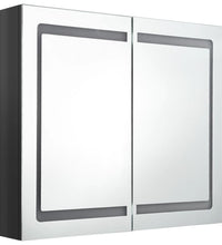 LED-Spiegelschrank fürs Bad Glänzend Schwarz 80x12x68 cm