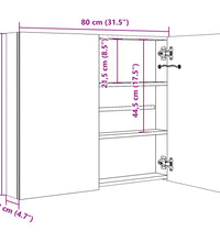 LED-Spiegelschrank fürs Bad Glänzend Grau 80x12x68 cm