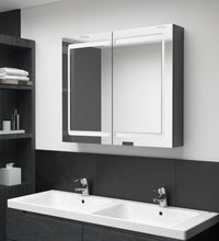 LED-Spiegelschrank fürs Bad Glänzend Grau 80x12x68 cm