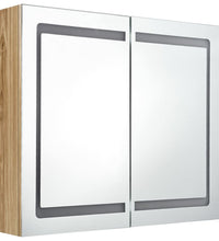 LED-Spiegelschrank fürs Bad Eichen-Optik 80x12x68 cm