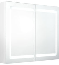 LED-Spiegelschrank fürs Bad Glänzend Weiß 80x12x68 cm