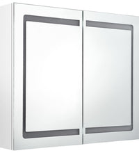 LED-Spiegelschrank fürs Bad Glänzend Weiß 80x12x68 cm