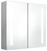 LED-Bad-Spiegelschrank Betongrau 62x14x60 cm