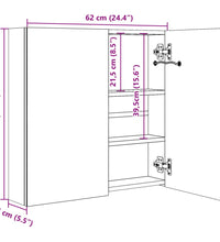LED-Spiegelschrank fürs Bad Grau 62x14x60 cm