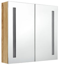 LED-Bad-Spiegelschrank Eichenoptik 62x14x60 cm
