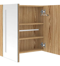 LED-Bad-Spiegelschrank Eichenoptik 62x14x60 cm