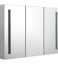 LED-Spiegelschrank fürs Bad Betongrau 89x14x62 cm