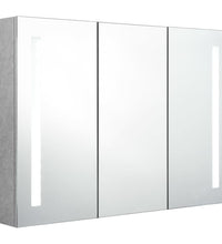 LED-Spiegelschrank fürs Bad Betongrau 89x14x62 cm