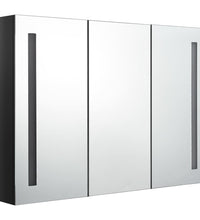 LED-Spiegelschrank fürs Bad 89x14x62 cm Glänzend Schwarz