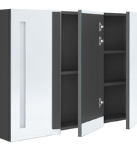 LED-Spiegelschrank fürs Bad 89x14x62 cm Grau
