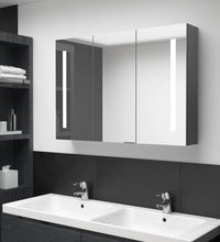 LED-Spiegelschrank fürs Bad 89x14x62 cm Grau