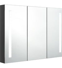 LED-Spiegelschrank fürs Bad 89x14x62 cm Glänzend Grau