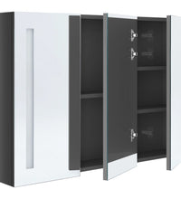 LED-Spiegelschrank fürs Bad 89x14x62 cm Glänzend Grau
