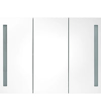 LED-Spiegelschrank fürs Bad 89x14x62 cm Glänzend Grau
