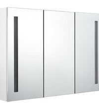 LED-Spiegelschrank fürs Bad 89x14x62 cm Glänzend Weiß