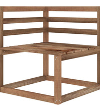 Garten-Paletten-Ecksofas 2 Stk. Braun Imprägniertes Kiefernholz