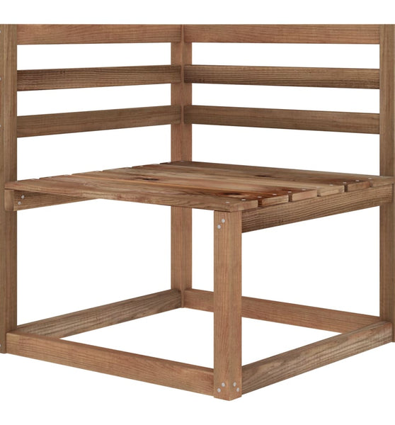 Garten-Paletten-Ecksofas 2 Stk. Braun Imprägniertes Kiefernholz