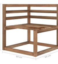 Garten-Paletten-Ecksofas 2 Stk. Braun Imprägniertes Kiefernholz