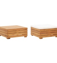 Gartentisch und Hocker mit Kissen Massivholz Akazie