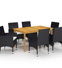 7-tlg. Garten-Essgruppe Schwarz