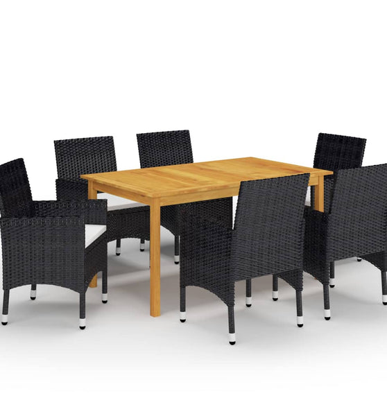 7-tlg. Garten-Essgruppe Schwarz