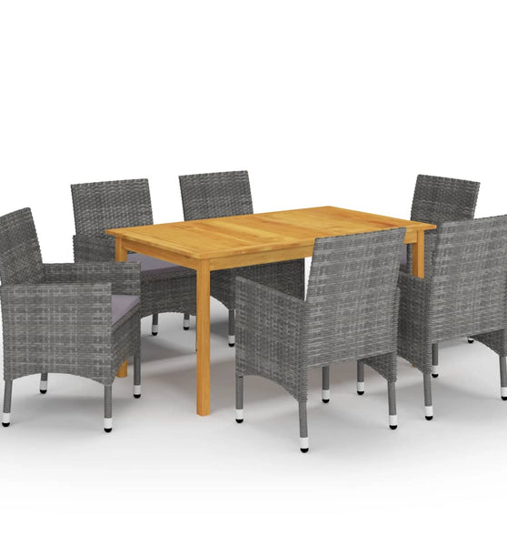 7-tlg. Garten-Essgruppe Grau