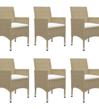 7-tlg. Garten-Essgruppe Beige