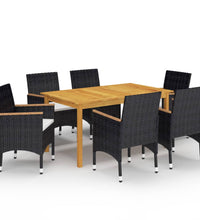 7-tlg. Garten-Essgruppe Schwarz
