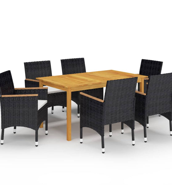 7-tlg. Garten-Essgruppe Schwarz