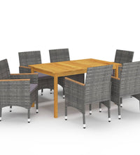 7-tlg. Garten-Essgruppe Grau